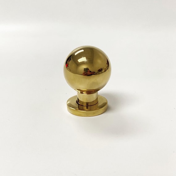 Luxe Unlacquered Brass Ball Knob 11/8 en latón Etsy