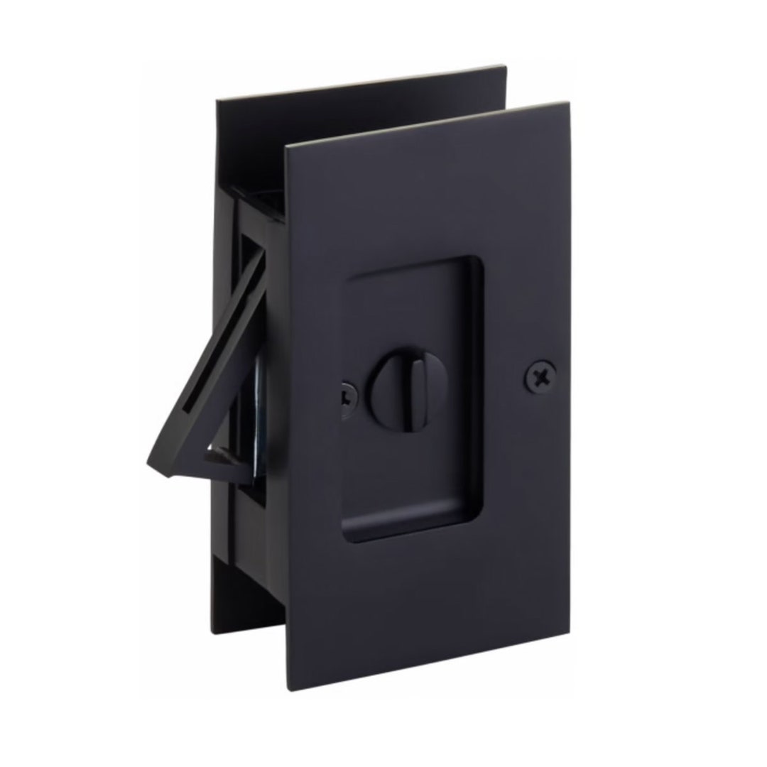 Matte Black Pocket Door Lock Large 41/2 Bathroom Privacy Lock Hardware