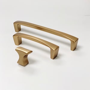 Champagne Bronze "Kent" Drawer Pulls and Knob, Cabinet Knob and Drawer Handles, Kitchen Hardware