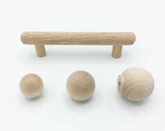 CHEAP Furniture Handle Kugelform 12 pieces with bolt Ball Pearl Wood Ball 