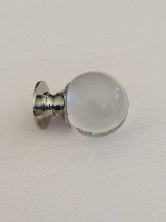 Lucite Cabinet Round Knob Lucite And Polished Nickel Knob Etsy