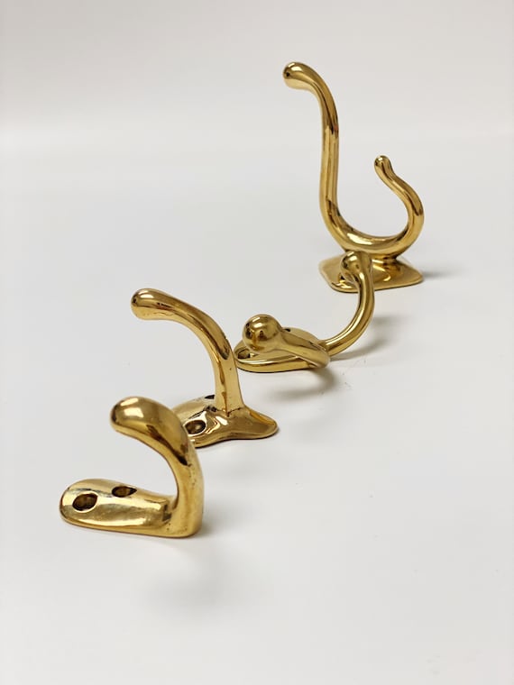 Polished Unlacquered Brass louie Wall Hooks, Brass Wall Coat Hooks Sold per  Piece 