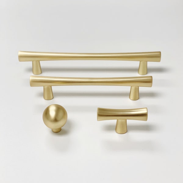 Brass Cabinet Knob "Century" Mid-Century Cabinet Knob - Brass Drawer Pull - Cabinet Pull