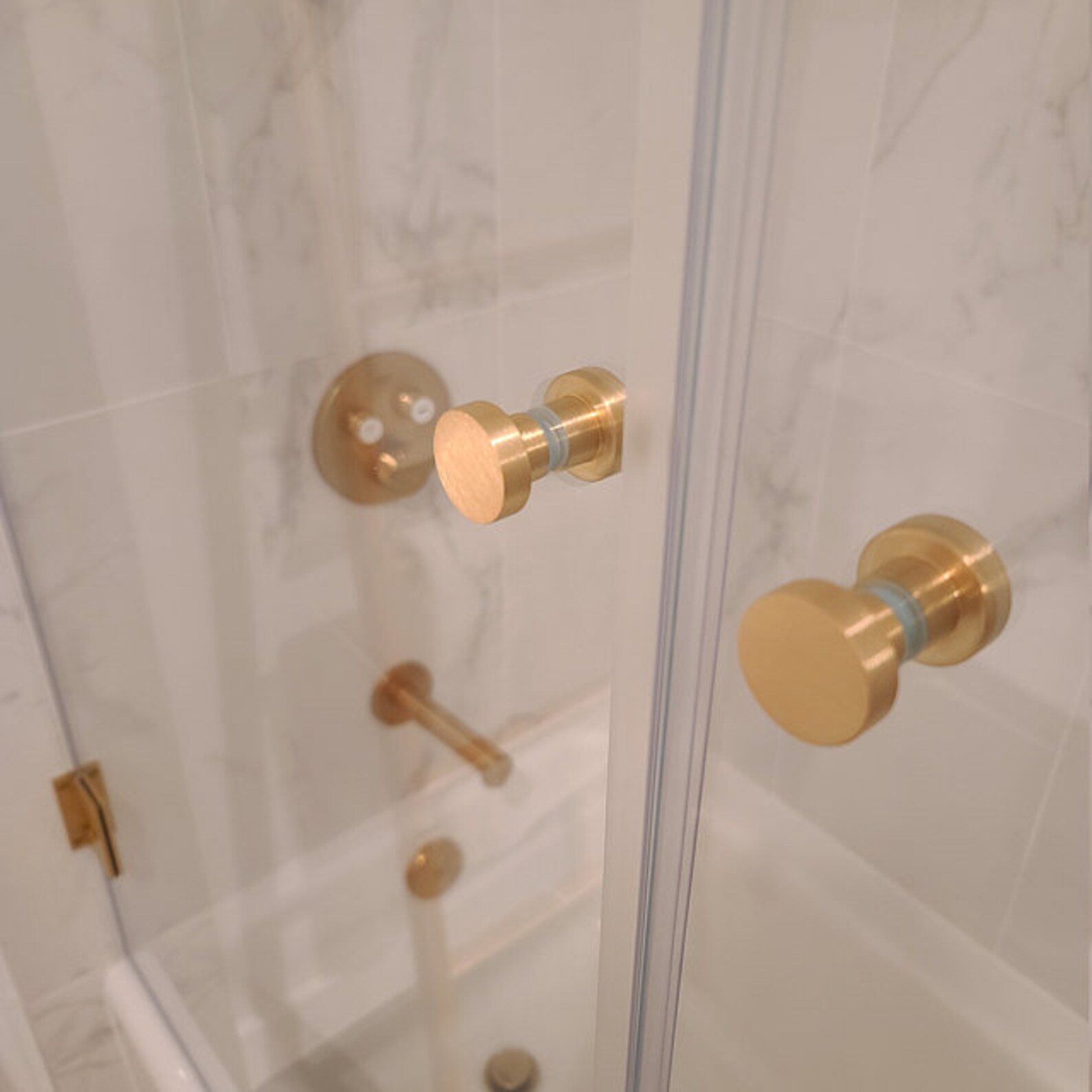 Brushed Brass Glass Shower Door Knob Shower Door Handle Pull Etsy
