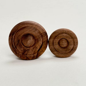 Round Walnut Cabinet Knob Palmer Wood Knob Kitchen Closet Furniture Hardware image 6