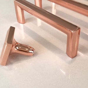 Polished Copper Trane Drawer Pulls and Knob, Cabinet Knob and Drawer Handles, Kitchen Hardware image 9