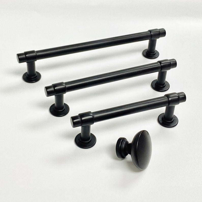Matte Black farmhouse Drawer Pulls and Knobs Etsy UK