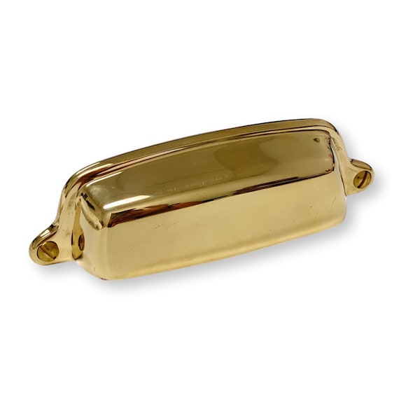 Unlacquered Brass "Eloise" Bin Drawer Cup Pull - Kitchen Drawer Pull