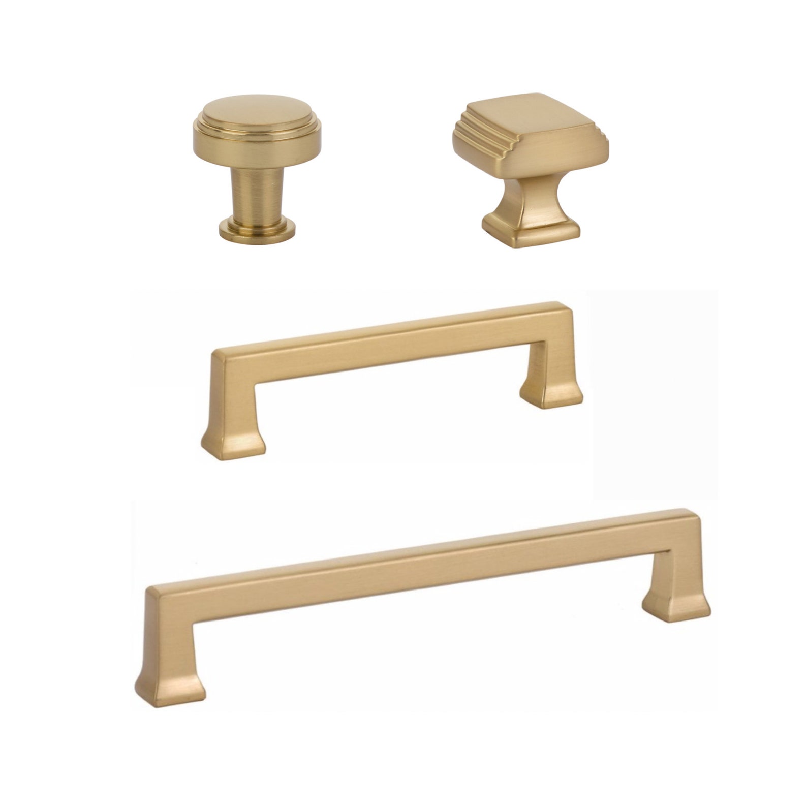 Brass Pulls and Knobs art Deco in Satin Etsy