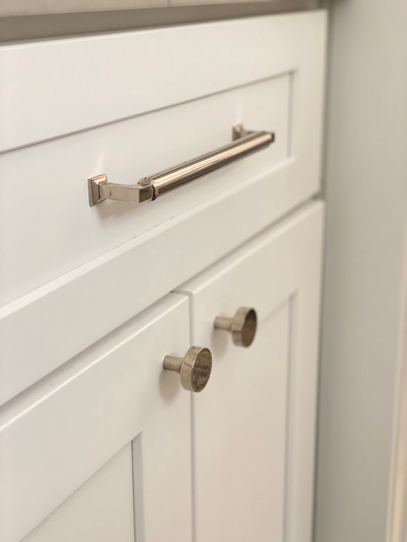 Unlacquered Brass Neal Cabinet Knobs and Pulls Cabinet Hardware
