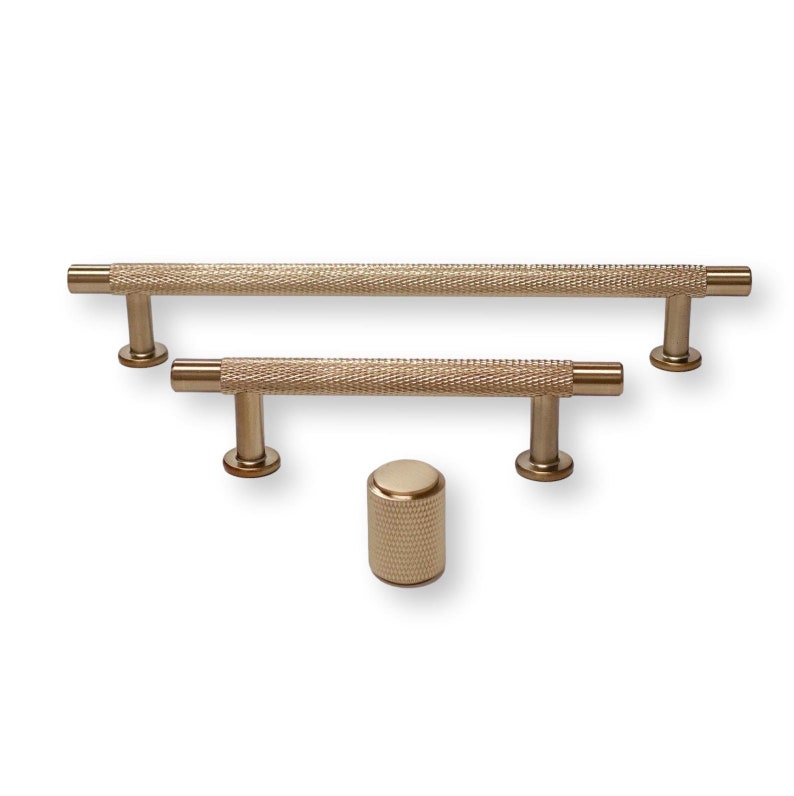 Champagne Bronze Knurled Drawer Pulls and Knobs Etsy