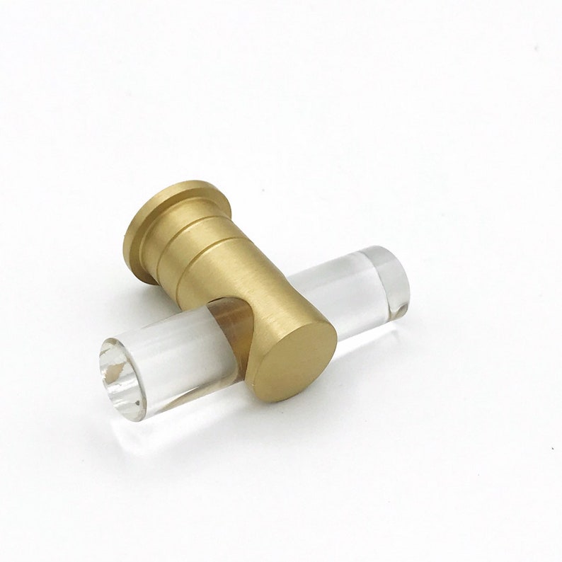 Lucite Drawer Knobs With Brass Hardware Pulls Acrylic Gold