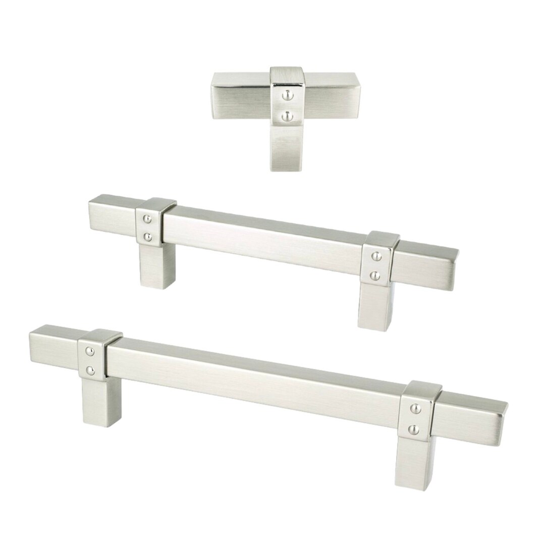 Brushed Nickel rio Tbar Knobs and Drawer Pulls and Furniture Hardware Etsy