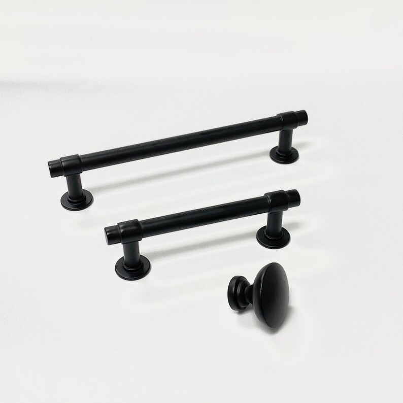 Matte Black farmhouse Drawer Pulls and Knobs Etsy UK