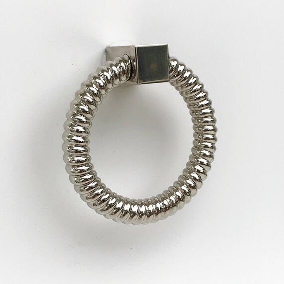 Polished Nickel Rope Ring Pull Cabinet Knob Etsy