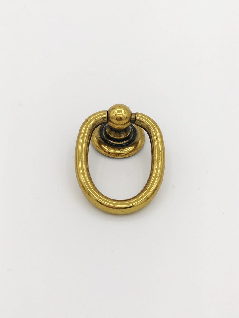 Brass Ring Pulls oval Hardware Pull Drawer Etsy