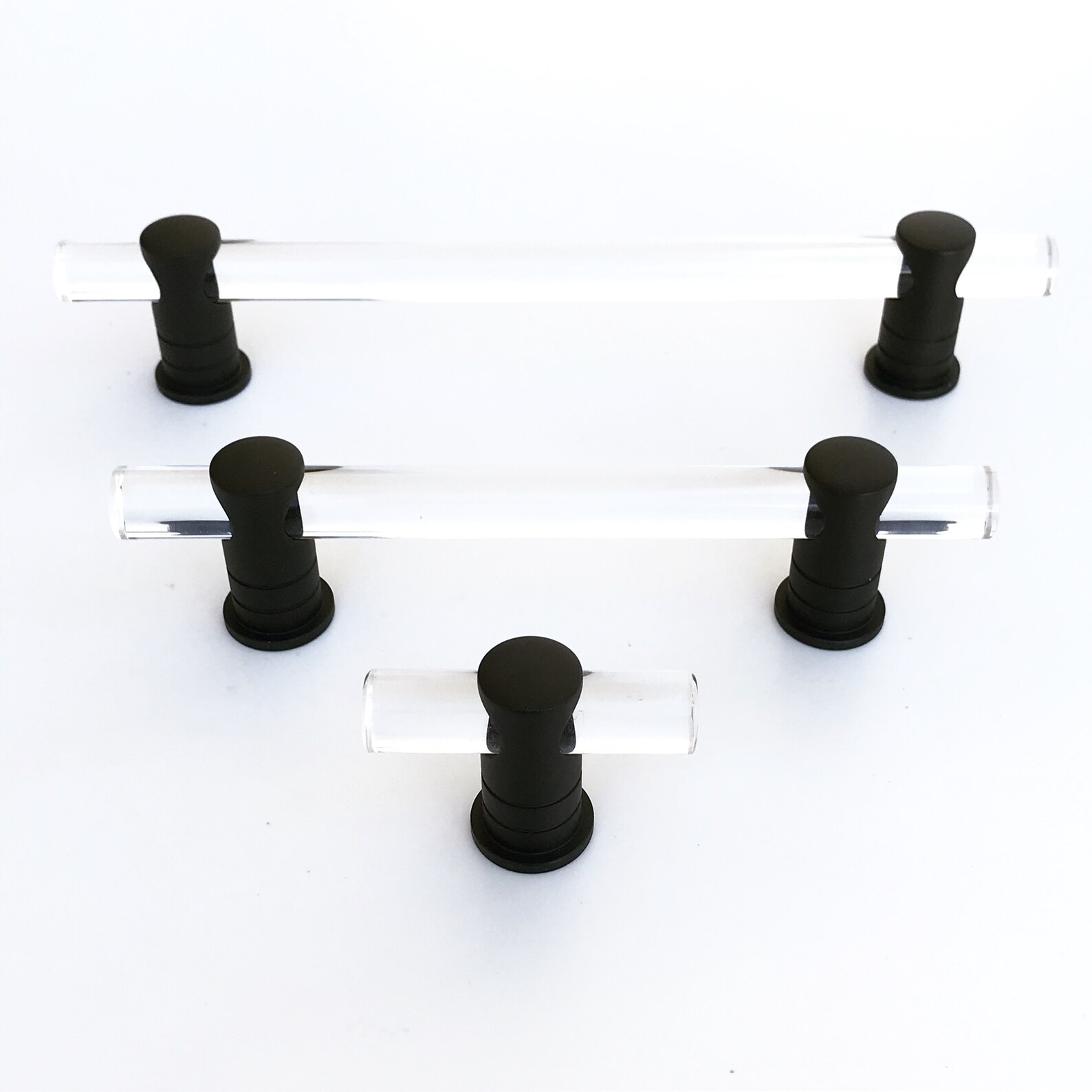Matte Black Lucite Drawer Pull luz Knob Acrylic Etsy