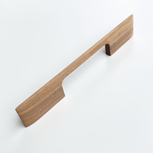 Wood Drawer Pull "Lines" Mid-century Modern Cabinet Wood Pulls Kitchen Closet Furniture Hardware