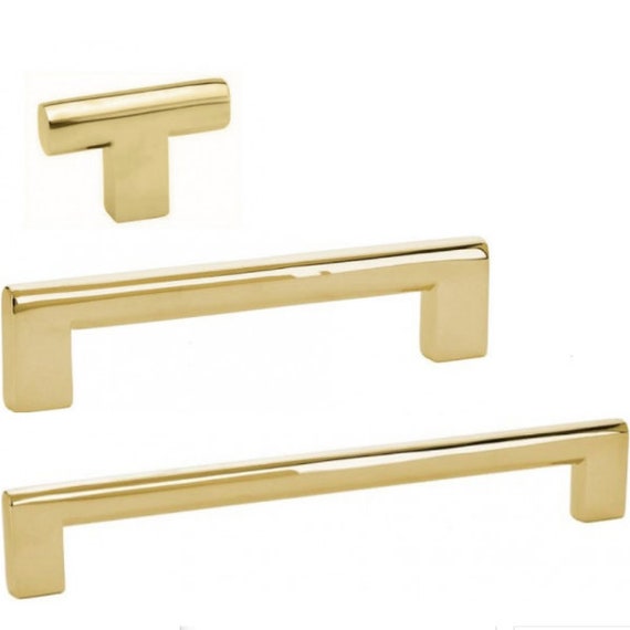 Luxe Unlacquered Brass Cabinet Pulls And Knobs In Polished Etsy