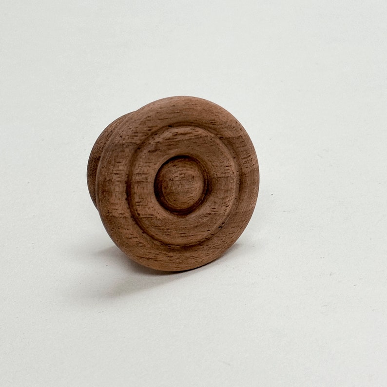 Round Walnut Cabinet Knob Palmer Wood Knob Kitchen Closet Furniture Hardware image 4