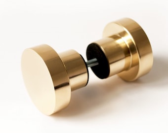 Unlacquered Polished Brass Glass Shower Door Knob - Shower Door Handle Pull Knob Shower Knob