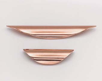 Luna Cabinet Knobs Polished Copper Drawer Pull - Cabinet Pull - Drawer Pulls