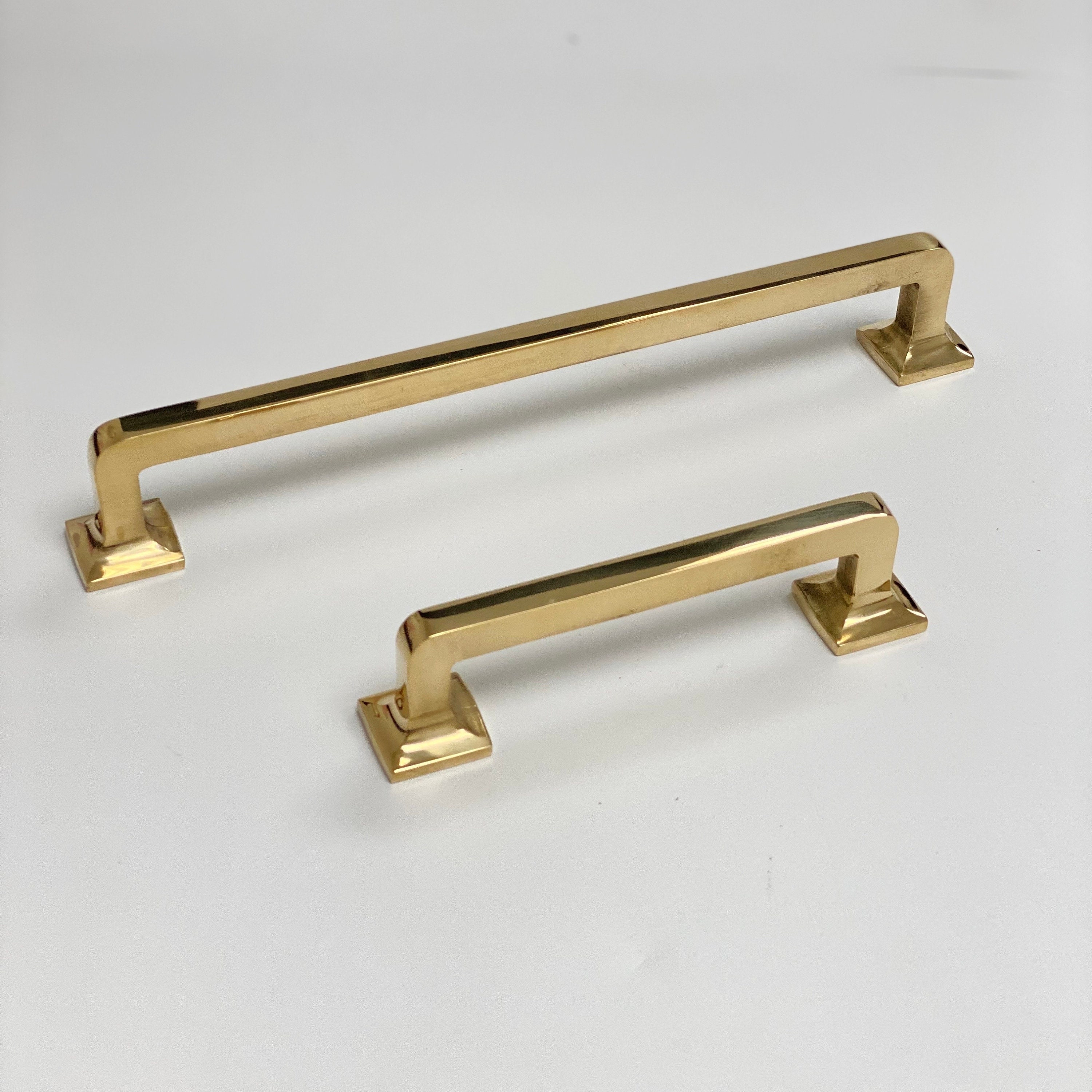 Unlacquered Brass eloise Mission Style Drawer Pulls Kitchen