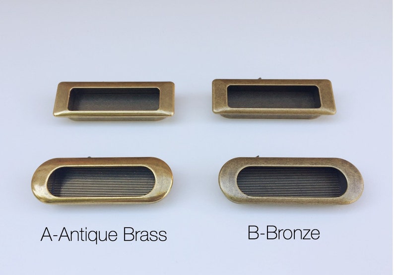 Cabinet Knobs Recess Antique Brass Drawer Pulls Antique Etsy