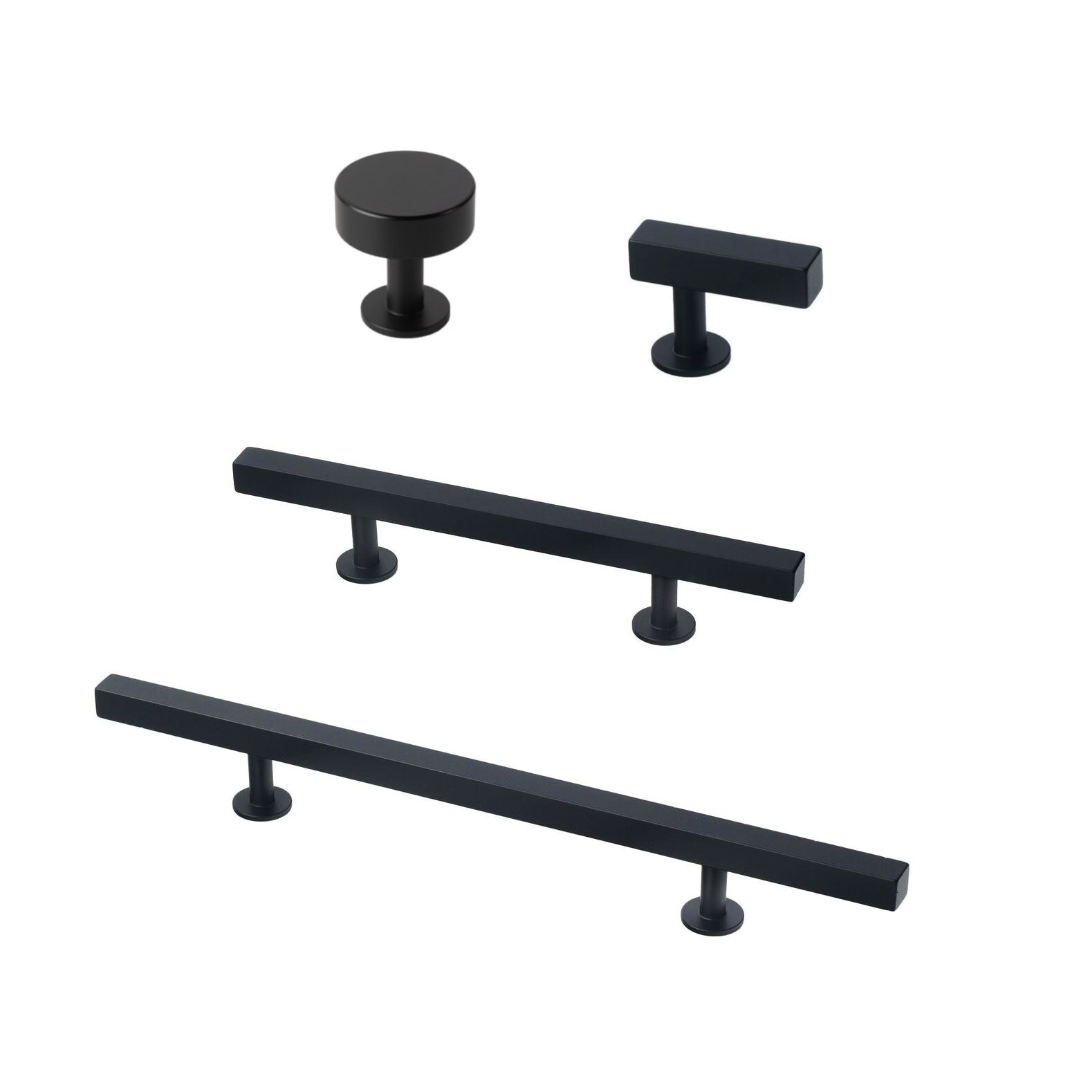 Matte Black Cabinet Hardware style 31 Drawer Pulls and Cabinet