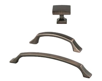 Dark Brushed Bronze "Kelly No. 3" Cabinet Knobs and Drawer Pulls | Cabinet Hardware