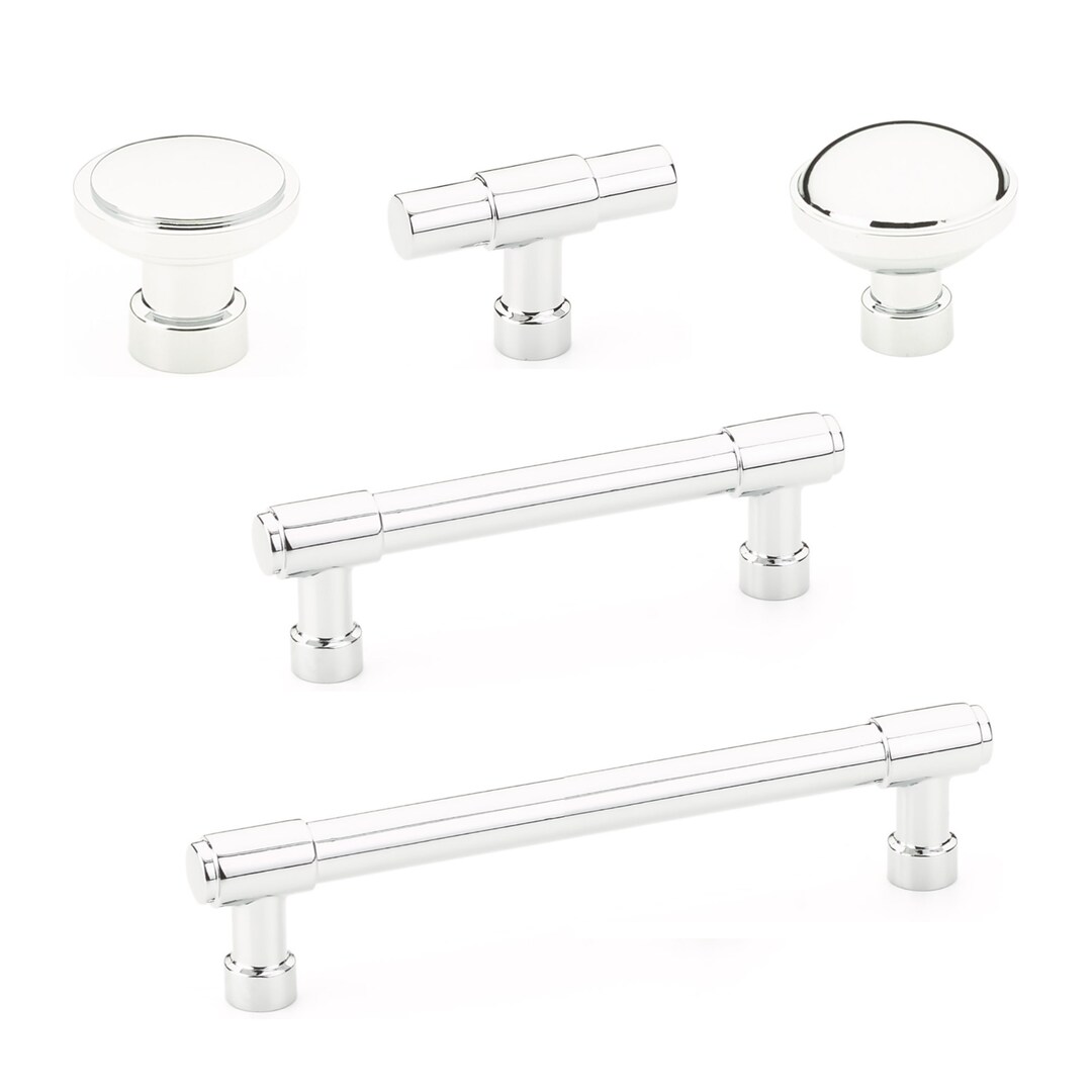 Industry Pulls and Knobs in Polished Chrome, Handles Hardware, Drawer