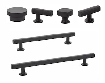 Cabinet Knob "Geo" in Flat Black. Drawer Pull. Drawer Knobs. Cabinet Hardware