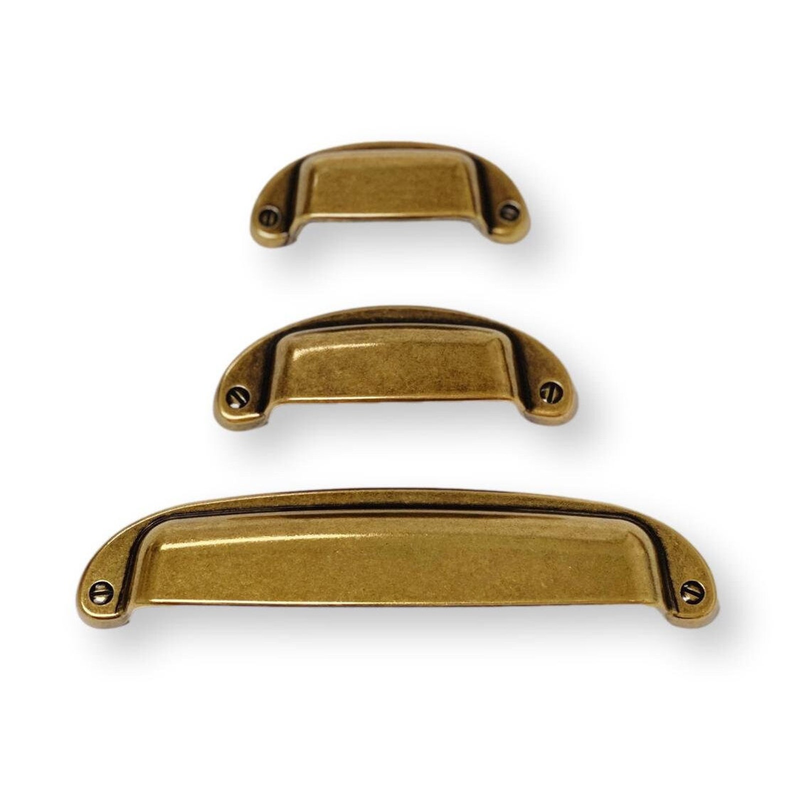 Drawer Cup Pull capri in Antique Brass Brass Etsy