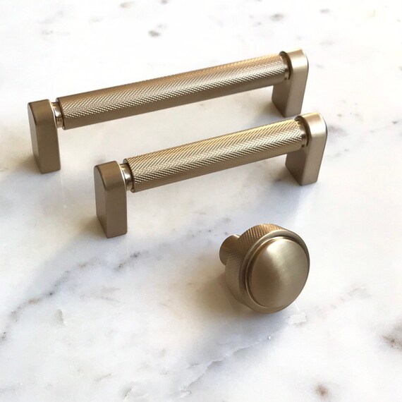 Textured Diamond Champagne Bronze Drawer Pulls Etsy