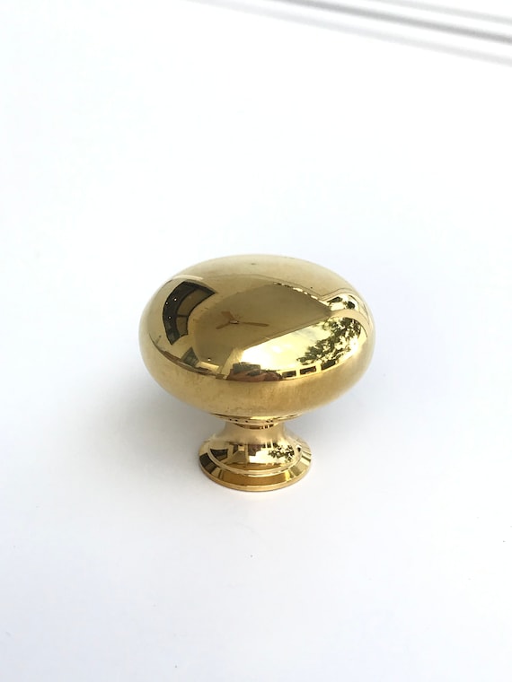 Brass Cabinet Knobs Eloise Unlacquered Round Knob Etsy