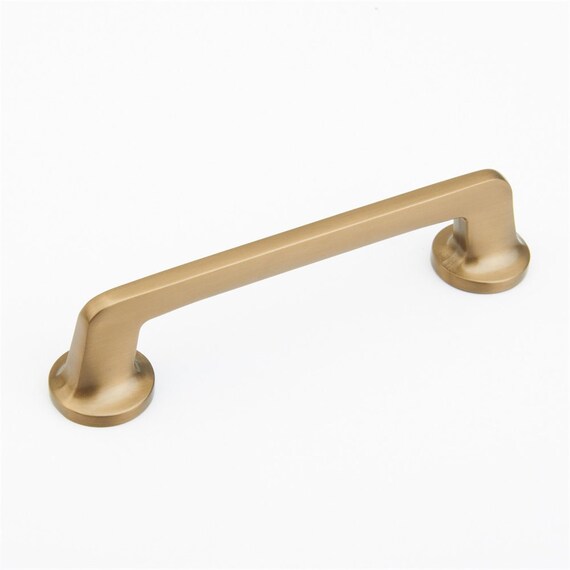 5 Milli Round Bar Brushed Satin Brass Cabinet Knob Etsy