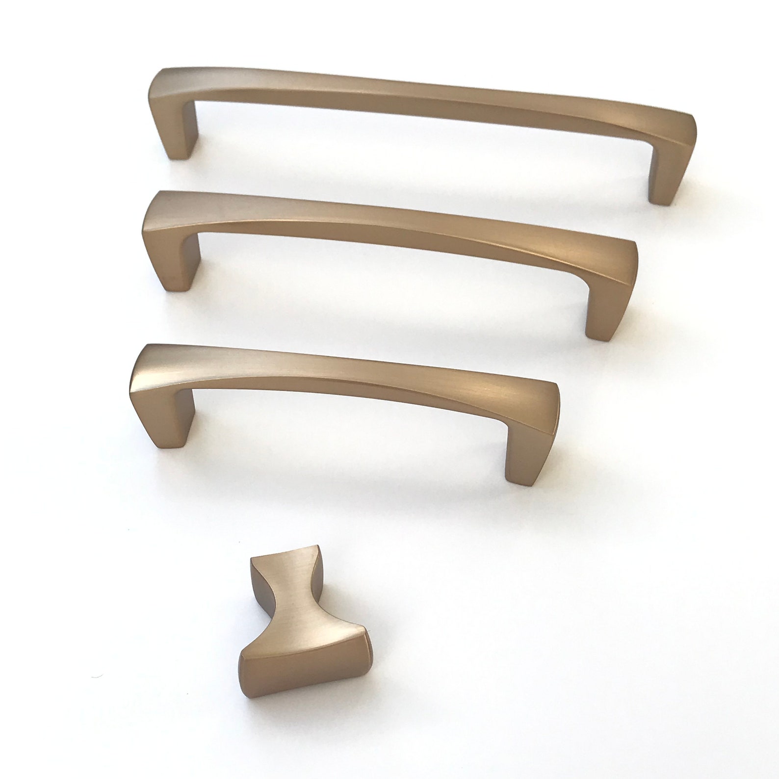 Satin Brass Kent Drawer Pulls and Knob Etsy