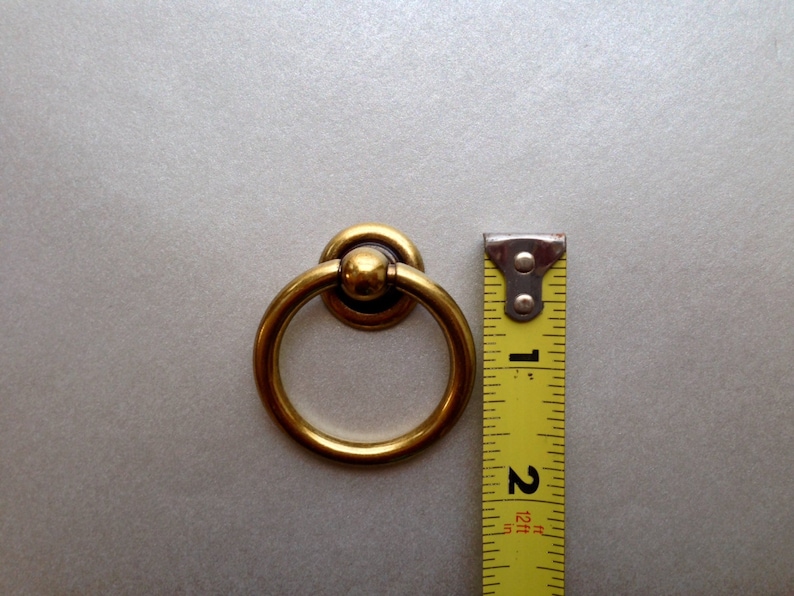 Plain Brass Ring Capri Pulls Hardware Cabinet Pull Drawer Pull image 7