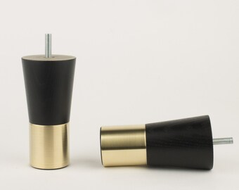 Set of (2) Mid-century Modern Furniture Legs Pretty IKEA Replacement Legs Black