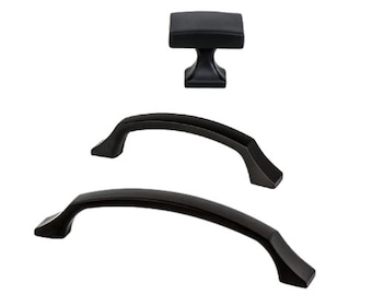 Matte Black "Kelly No. 3" Cabinet Knobs and Drawer Pulls | Cabinet Hardware