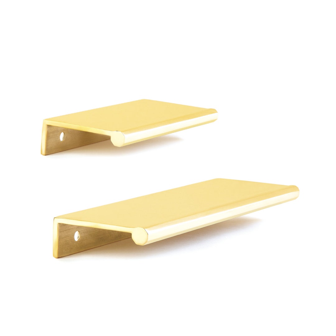 Unlacquered Brass porter Edge Drawer Pull Tab Pulllipped