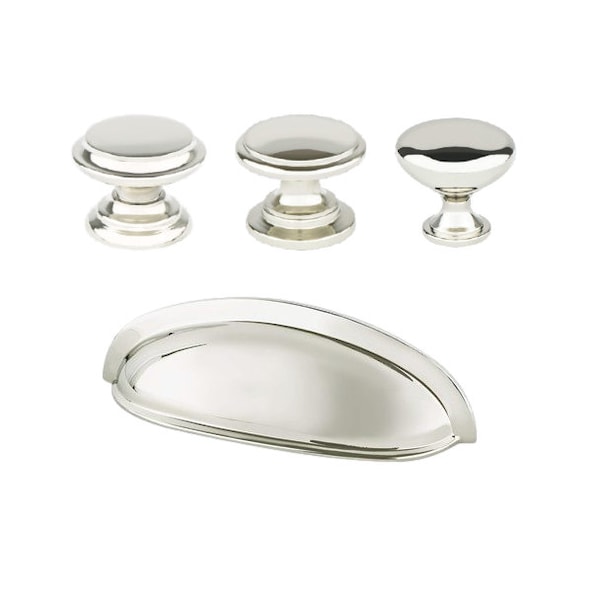 Designer Collection "Madison" 3" Cup Drawer Pull in Polished Nickel, Cabinet and Bathroom Vanity Hardware