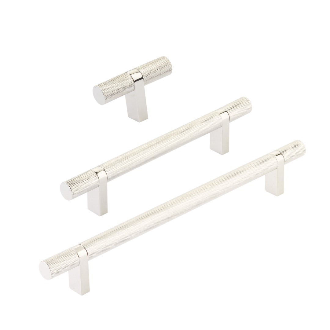 Knurled Select Polished Nickel Knobs and Drawer Pulls