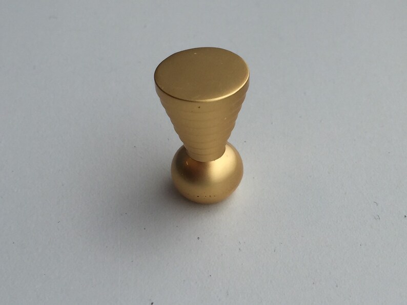 Brass Knob Midcentury Modern Knob Satin Brass Brass Drawer Etsy