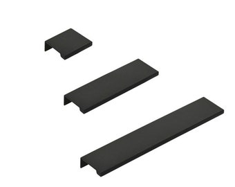 Matte Black Drawer Pull "Dina" Tab Pull-Lipped Cabinet Hardware Furniture Knob and Pull