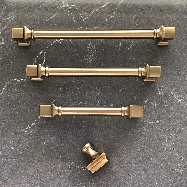 Thea Champagne Bronze Drawer Pulls and Knob Brass Drawer Etsy