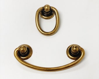 Brass Ring Pulls "Oval" Hardware Cabinet Pull Drawer Pull