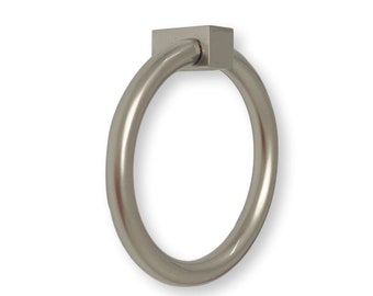 Satin Nickel Round "Zimi" Ring Pull Cabinet Knob, Furniture and Kitchen Hardware