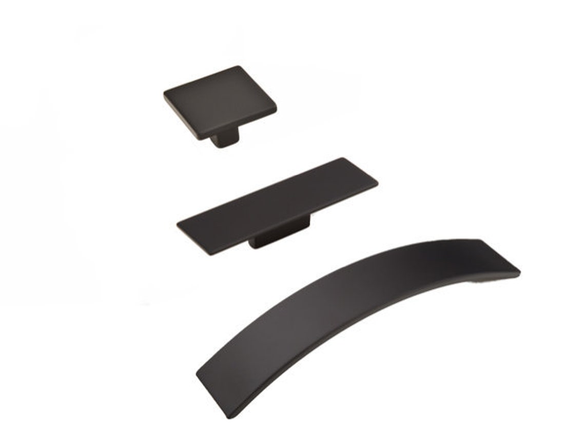 Black Drawer Pulls curve Square Black Knob Drawer Etsy
