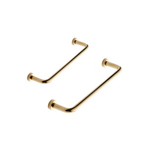 Unlacquered Brass "Lounge" Cabinet Knob and Wire Drawer Pulls